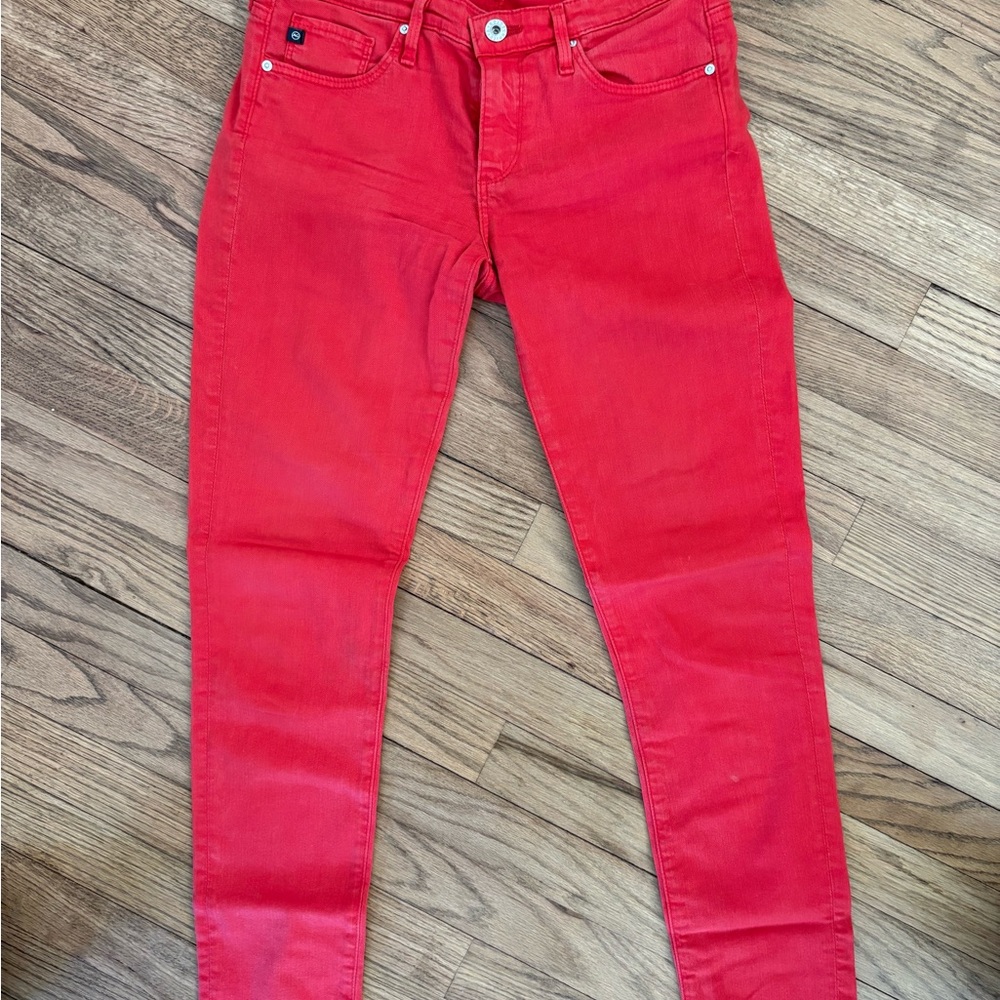 AG Adriano Goldschmied Women's Red Skinny Jeans